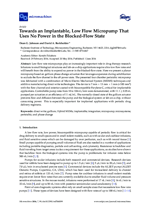 (PDF) Towards an Implantable, Low Flow Micropump That Uses No Power in ...