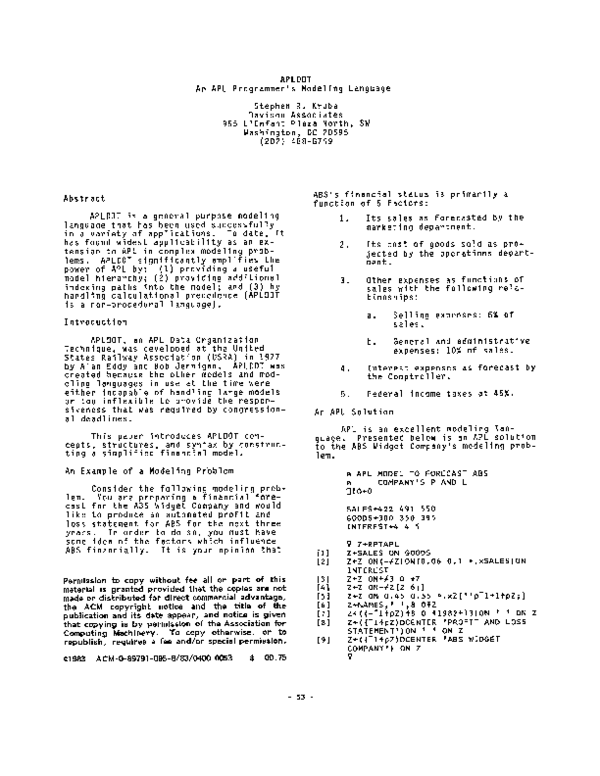 (PDF) APLDOT an APL programmer's modeling language