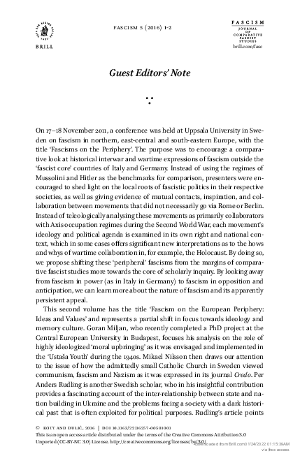 (PDF) Guest Editors' Note