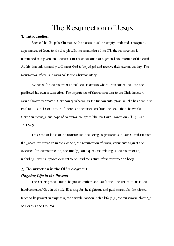 (PDF) The Resurrection of Jesus