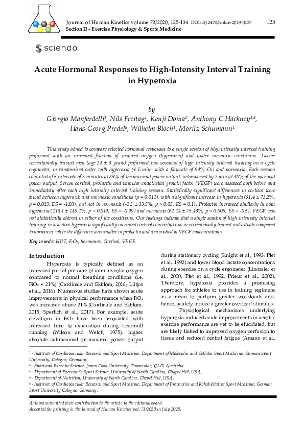 (PDF) Acute Hormonal Responses to High-Intensity Interval Training in ...