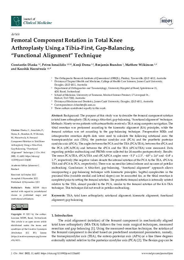 (PDF) Femoral Component Rotation in TKA Technique