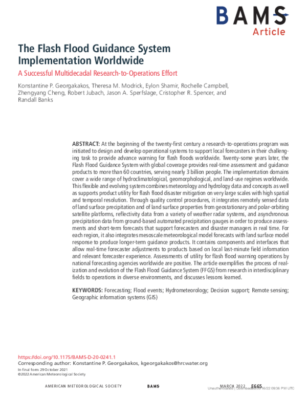(PDF) The Flash Flood Guidance System Implementation Worldwide: A ...