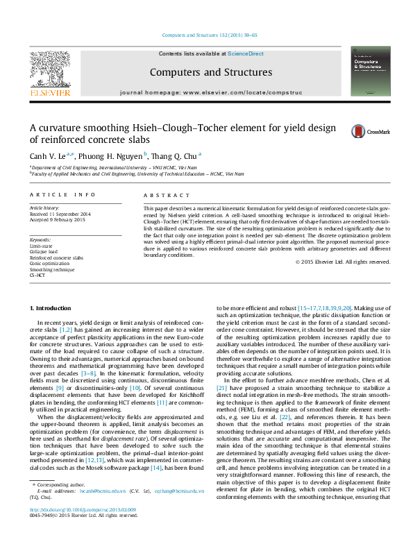 (PDF) A curvature smoothing Hsieh–Clough–Tocher element for yield ...