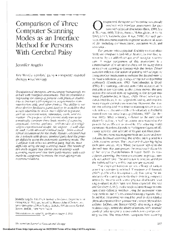(PDF) Comparison of Three Computer Scanning Modes as an Interface ...