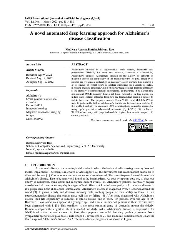 (PDF) A novel automated deep learning approach for Alzheimer's disease ...