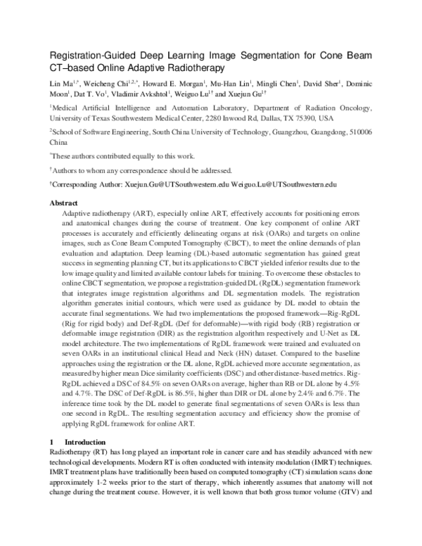 (PDF) Registration‐guided deep learning image segmentation for cone ...