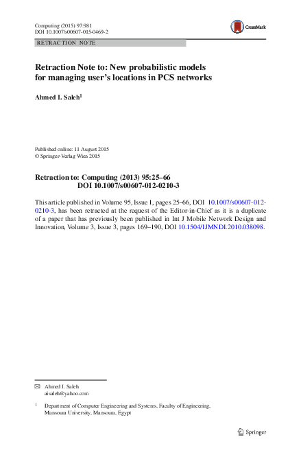 (PDF) Retraction Note to: New probabilistic models for managing user’s ...