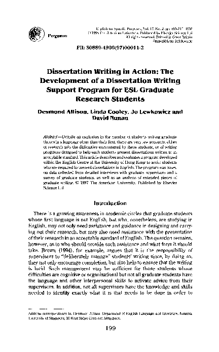(PDF) Dissertation writing in action: The development of a dissertation ...
