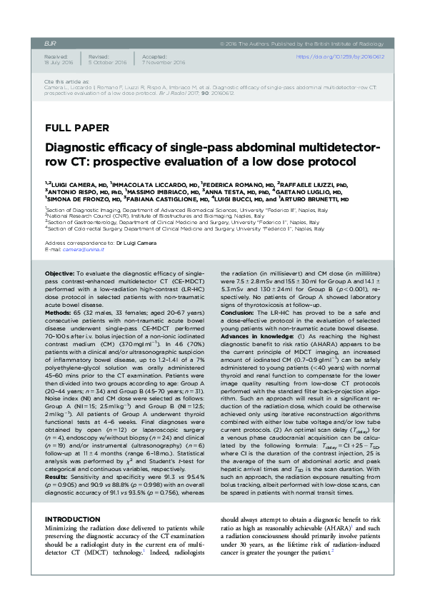 (PDF) Diagnostic efficacy of single-pass abdominal multidetector-row CT ...