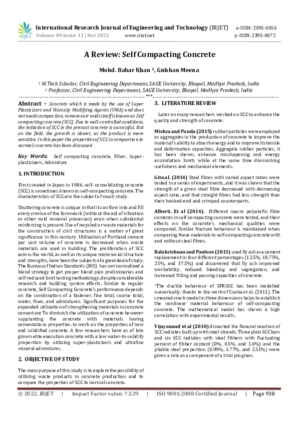(PDF) A Review: Self Compacting Concrete