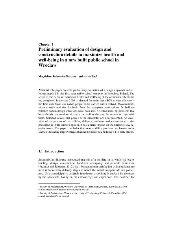 (PDF) Preliminary Evaluation of Design and Construction Details to ...