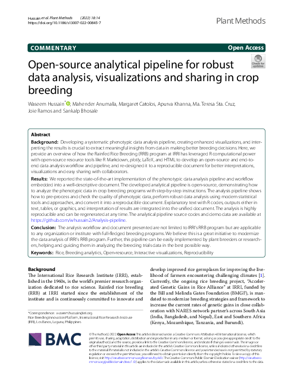 (PDF) Open-source analytical pipeline for robust data analysis ...