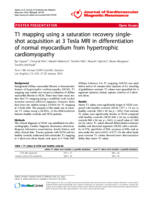 (PDF) T1 mapping using a saturation recovery single-shot acquisition at ...