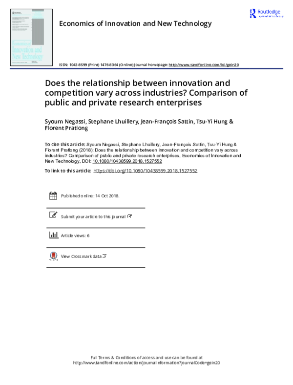 (PDF) Does the relationship between innovation and competition vary ...