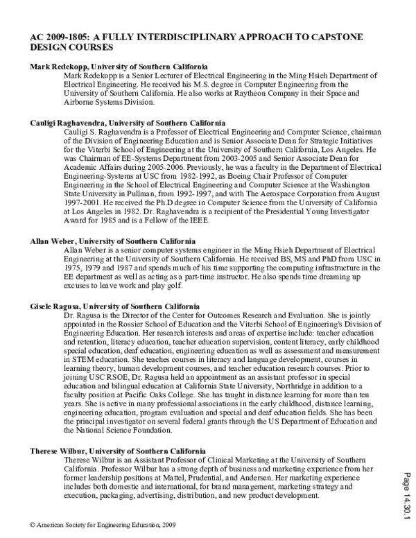 (PDF) A Fully Interdisciplinary Approach To Capstone Design Courses