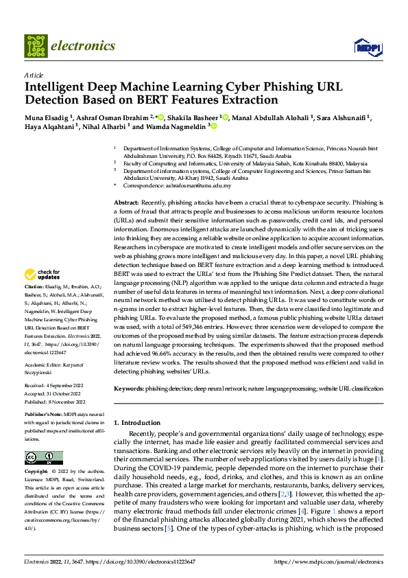 (PDF) Intelligent Deep Machine Learning Cyber Phishing URL Detection ...