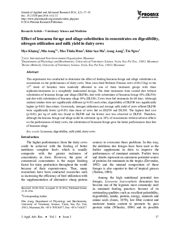 (PDF) Effect of leucaena forage and silage substitution in concentrates ...