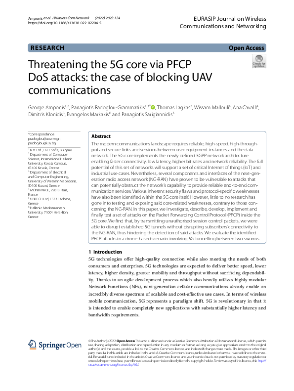 (PDF) Threatening the 5G core via PFCP DoS attacks: the case of ...