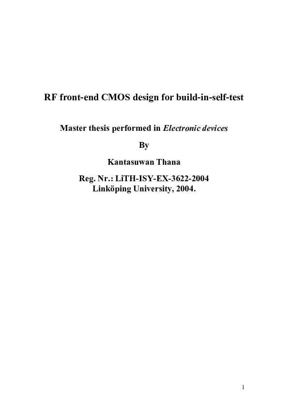 (PDF) RF front-end CMOS design for build-in-self-test