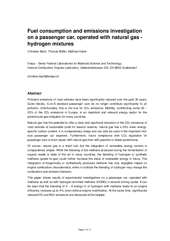 (PDF) Fuel consumption and emissions investigation on a passenger car ...