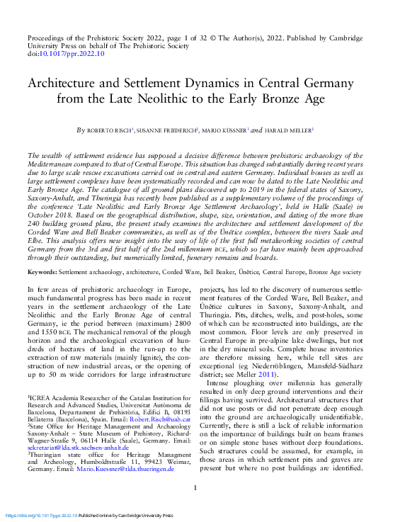 (PDF) Architecture and Settlement Dynamics in Central Germany from the ...
