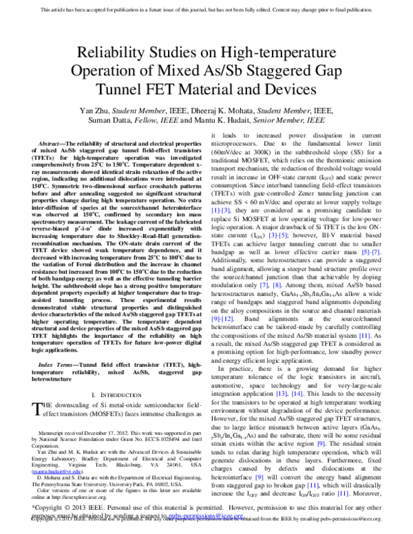 (PDF) Reliability Studies on High-Temperature Operation of Mixed As/Sb ...