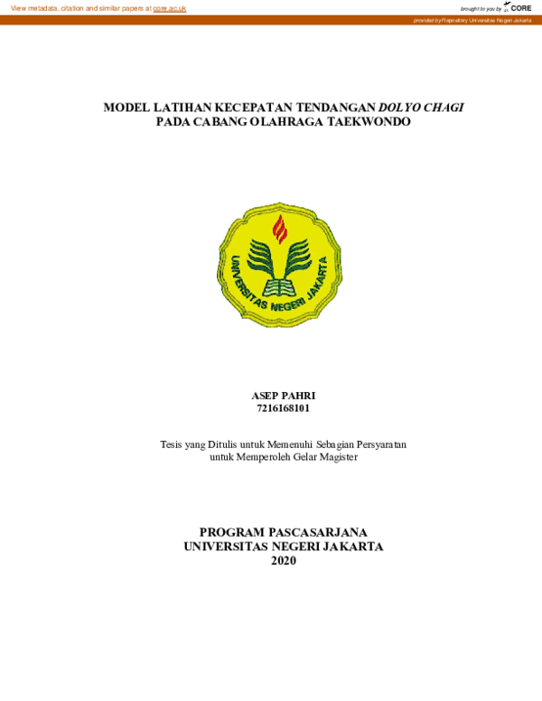 (PDF) Model Latihan Kecepatan Tendangan Dolyo Chagi Pada Cabang ...