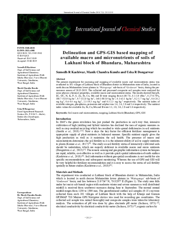 (PDF) Delineation and GPS-GIS based mapping of available macro and ...