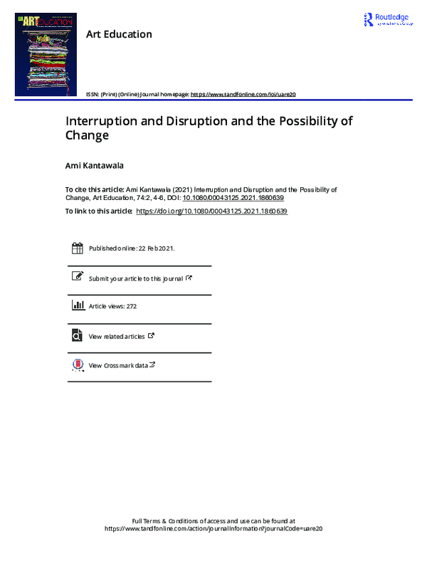 (PDF) Interruption and Disruption and the Possibility of Change