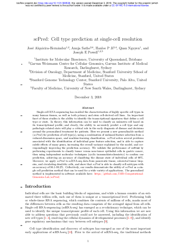 (PDF) scPred: Cell type prediction at single-cell resolution