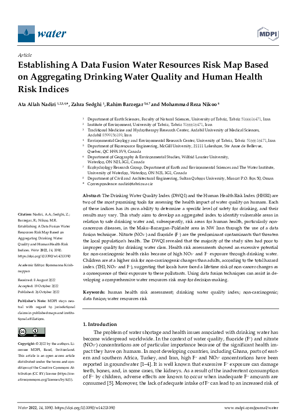 (PDF) Establishing a Data Fusion Water Resources Risk Map Based on ...