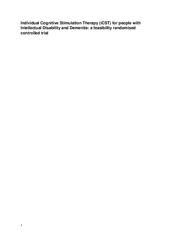 (PDF) Individual cognitive stimulation therapy (iCST) for people with ...