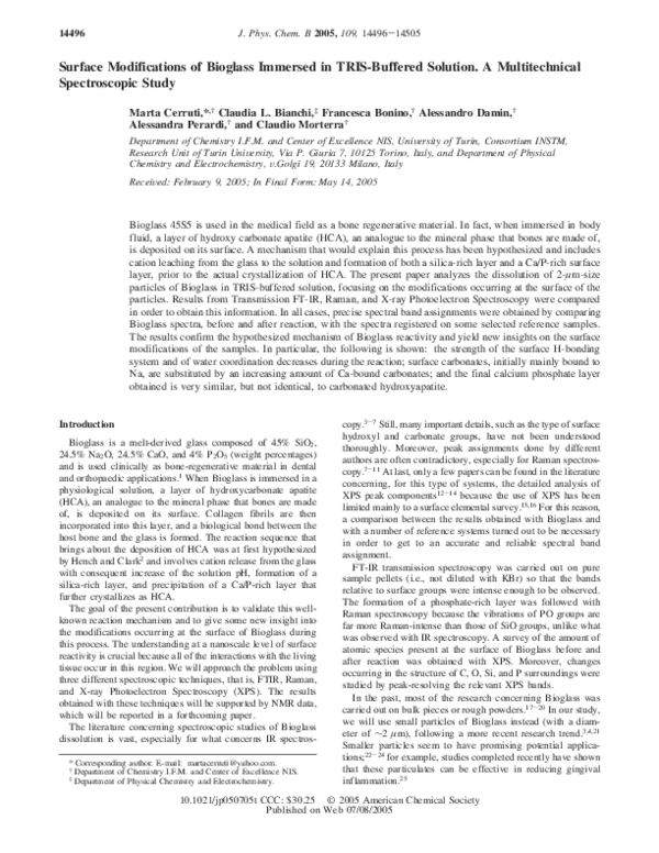 (PDF) Surface Modifications of Bioglass Immersed in TRIS-Buffered ...