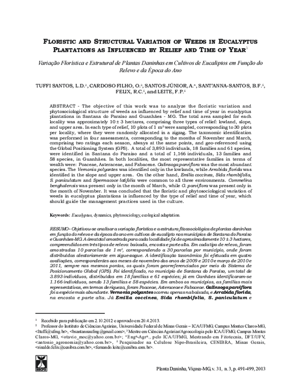 (PDF) Floristic and structural variation of weeds in eucalyptus ...