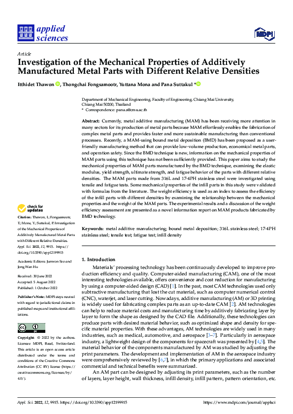 (PDF) Investigation of the Mechanical Properties of Additively ...