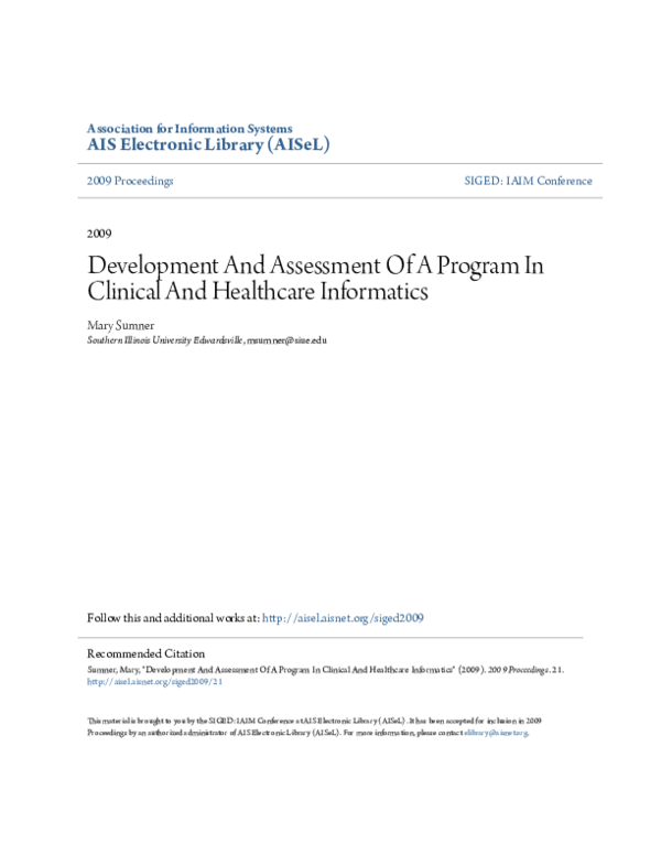 (PDF) Development And Assessment Of A Program In Clinical And ...