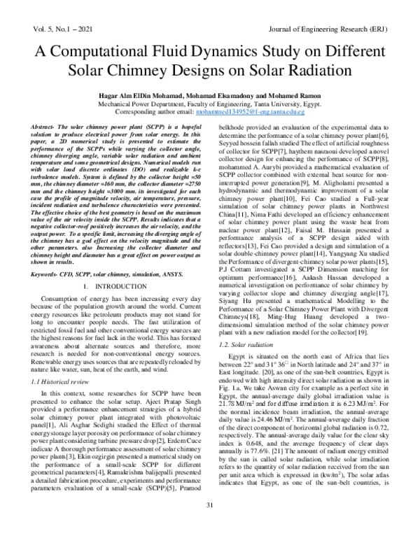(PDF) A computational fluid dynamics study on different solar chimney ...