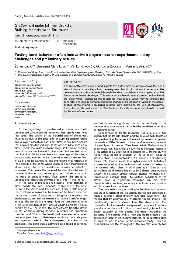 (PDF) Testing bond behaviour of an innovative triangular strand ...