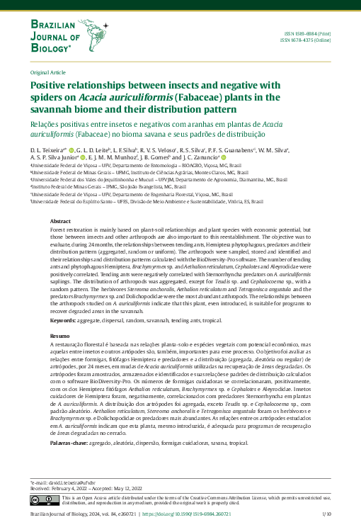 (PDF) Positive relationships between insects and negative with spiders ...
