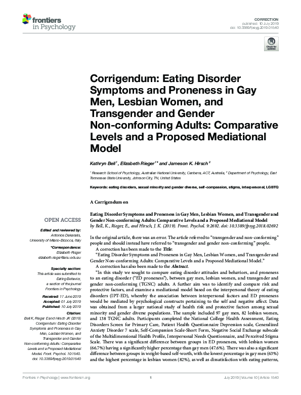 (PDF) Corrigendum: Eating Disorder Symptoms and Proneness in Gay Men ...