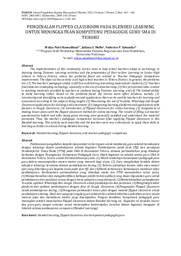 (PDF) Pengenalan Flipped Classroom Pada Blended Learning Untuk ...