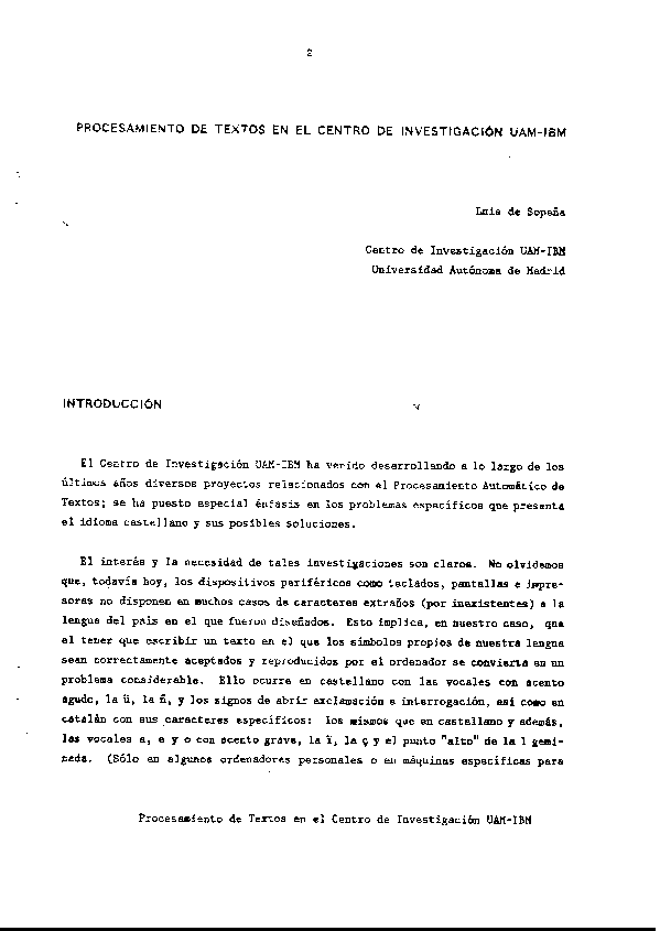 (PDF) Procesamiento de textos en el Centro de Investigación UAM - IBM
