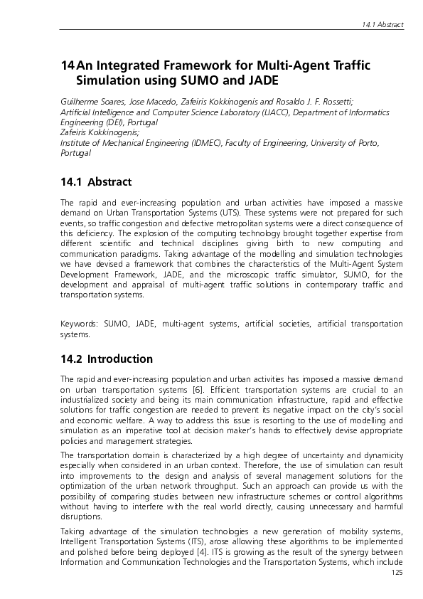 (PDF) An Integrated Framework for Multi-Agent Traffic Simulation using ...