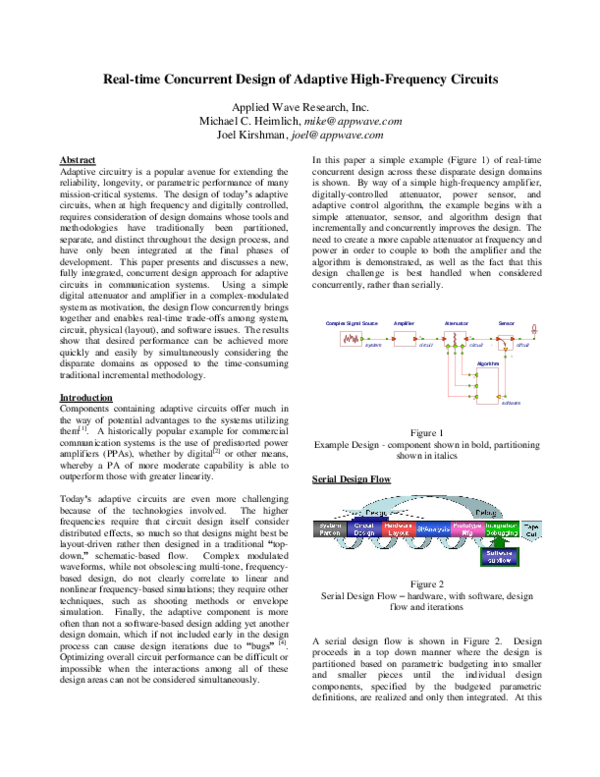 (PDF) Real-time concurrent design of adaptive high-frequency circuits
