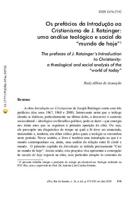 (PDF) ASSUNÇÃO, Rudy Albino de. Os prefácios da Introdução ao ...