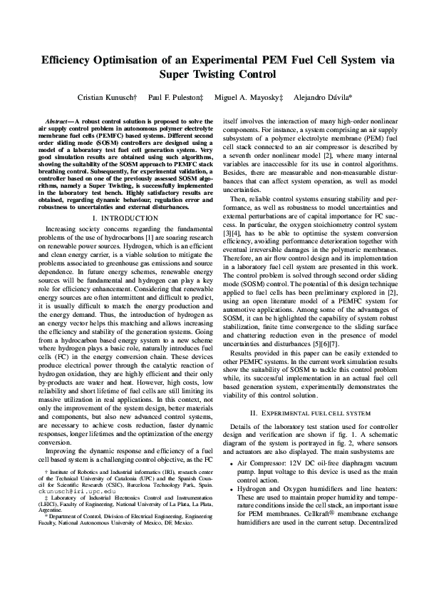 (PDF) Efficiency optimisation of an experimental PEM fuel cell system ...
