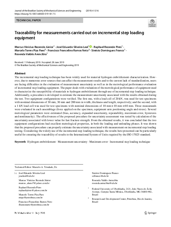 (PDF) Traceability for measurements carried out on incremental step ...