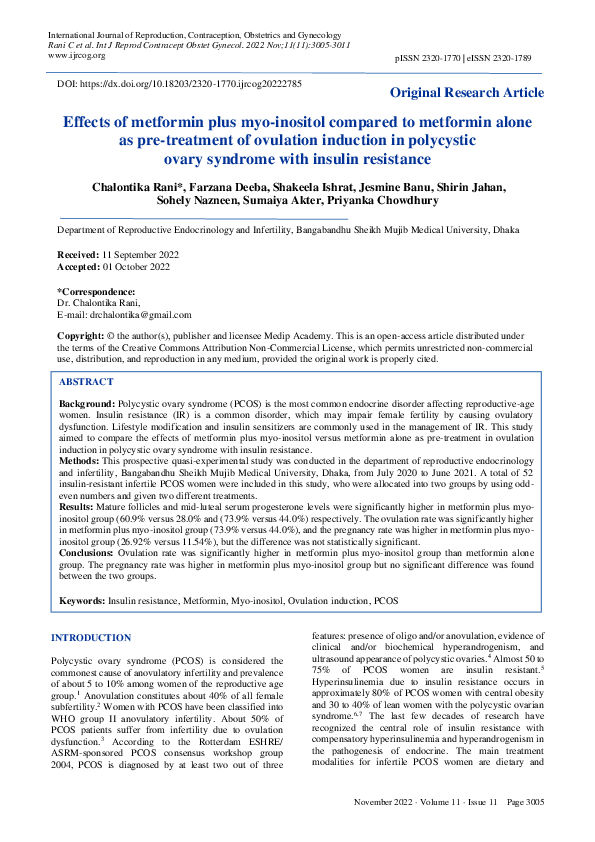 (PDF) Effects of metformin plus myo-inositol compared to metformin ...