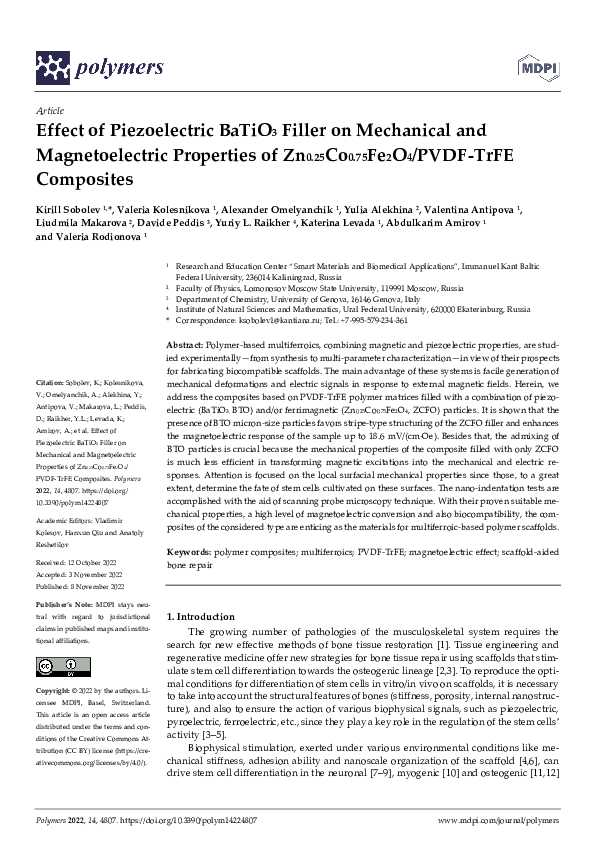 (PDF) Effect of Piezoelectric BaTiO3 Filler on Mechanical and ...